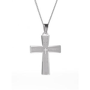 Engravable Lords Prayer Cross Necklace - 35556D