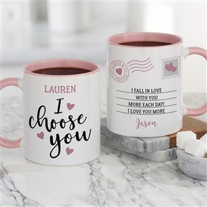 I Choose You Personalized Valentines Day Coffee Mug 11 oz.- Pink - 35559-P