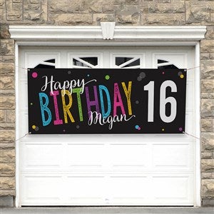 Bold Birthday Personalized Birthday Banner - 30x72 - 35599-M