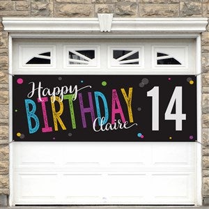 Bold Birthday Personalized Birthday Banner - 45x108 - 35599-L