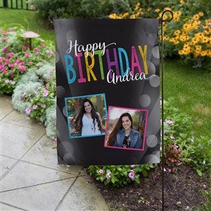 Bold Birthday Personalized Photo Garden Flag - 35602