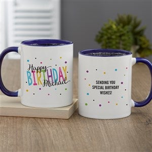 Bold Birthday Personalized Coffee Mug 11 oz.- Blue - 35605-BL