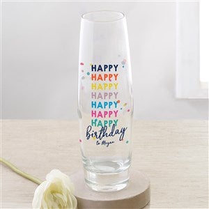 Happy Happy Birthday Personalized Printed Bud Vase - 35612