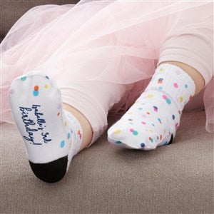Happy Happy Birthday Personalized Toddler Socks - 35616