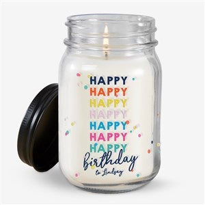 Happy Happy Birthday Personalized Farmhouse Candle Jar - 35621