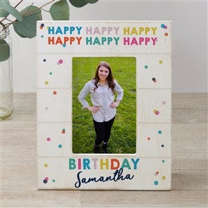 Happy Happy Birthday Personalized Shiplap Frame - 4x6 Vertical - 35622-4x6V