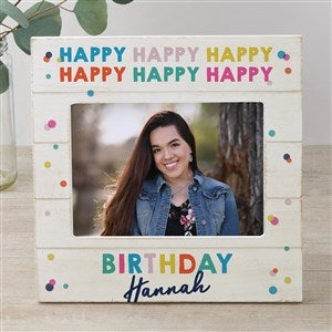 Happy Happy Birthday Personalized Shiplap Frame - 5x7 Horizontal - 35622-5x7H