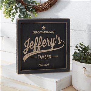 Groomsman Brewing Co. Personalized Distressed Black Wood Frame Wall Art 8