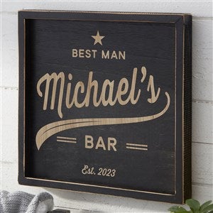 Groomsman Brewing Co. Personalized Distressed Black Wood Frame Wall Art 12