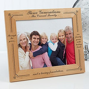 Personalized Wood Photo Frame - Generations of Family - 8x10 - 3564-L