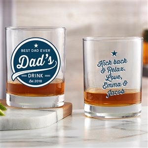 Dad's Brewing Company Personalized Printed Whiskey Glass - 35642
