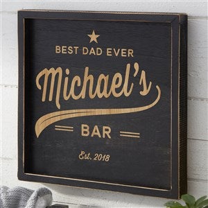 Dad's Brewing Company Personalized Distressed Wood Frame Wall Art- 12