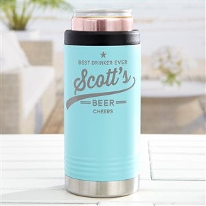 Brewing Co. Personalized Stainless Insulated Slim Can Holder - Teal - 35667-T