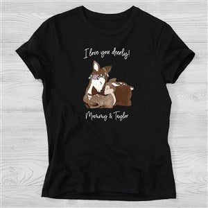Parent & Child Deer Personalized Hanes® Fitted Tee - 35680-FT