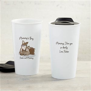 Parent & Child Deer Personalized 12 oz. Double-Wall Ceramic Travel Mug - 35730