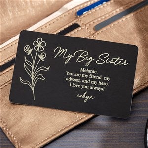 My Sister Personalized Metal Wallet Card - 35743