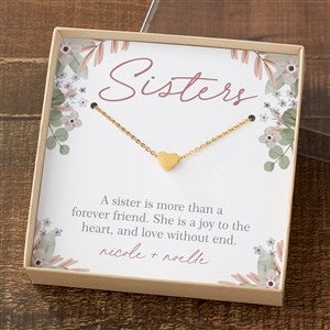 My Sister Gold Heart Necklace With Personalized Message Card - 35744-GH