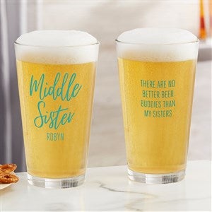Sisters Forever Personalized Printed 16oz. Pint Glass - 35753-G