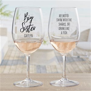 Sisters Forever Personalized Stemmed Tritan Wine Glass - 35757-SM