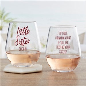 Sisters Forever Personalized Tritan Stemless Wine Glass - 35757-W