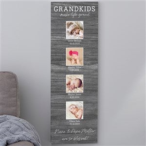 Life Is Grand Personalized 4 Photo Canvas Print - 12x36 - 35765-4