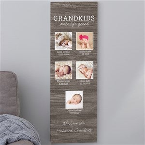 Life Is Grand Personalized 5 Photo Canvas Print - 12x36 - 35765-5