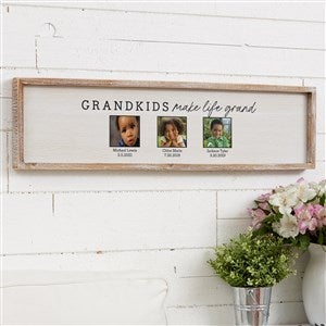 Life Is Grand Whitewashed 3 Photo Barnwood Frame Wall Art- 30