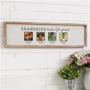 Life Is Grand Whitewashed 4 Photo Barnwood Frame Wall Art- 30 x 8 - 35767W4-30x8