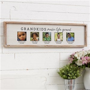 Life Is Grand Whitewashed 5 Photo Barnwood Frame Wall Art- 30" x 8" - 35767W5-30x8