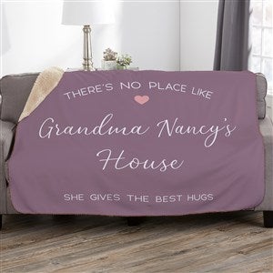 No Place Like Personalized Grandparents 60x80 Sherpa Blanket - 35781-SL