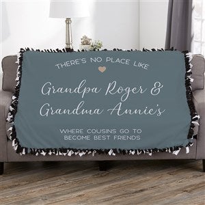 No Place Like Personalized Grandparents 50x60 Tie Blanket - 35781-T
