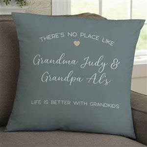 No Place Like Personalized Grandparents 18x18 Velvet Throw Pillow - 35786-LV