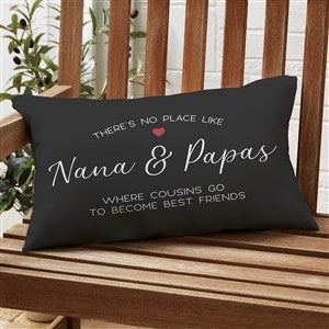 No Place Like Personalized Lumbar Outdoor Throw Pillow - 12” x 22” - 35789-LB