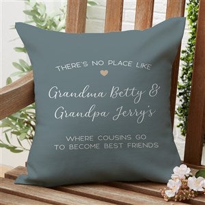 No Place Like Personalized Grandparents Outdoor Throw Pillow - 16”x 16” - 35789