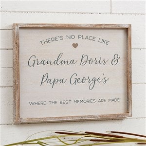 No Place Like Whitewashed Barnwood Frame Wall Art- 14x 18 - 35794W-14x18