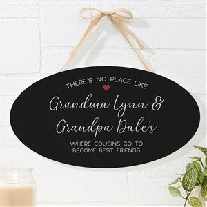 No Place Like Personalized Grandparents Oval Wood Sign - 35795