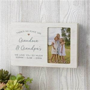 No Place Like Personalized Grandparents Whitewashed Off-Set Box Picture Frame - 35796