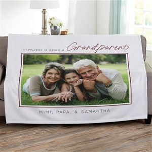 Happiness is Being a Grandparent Personalized 50x60 Sweatshirt Photo Blanket - 35799-SW