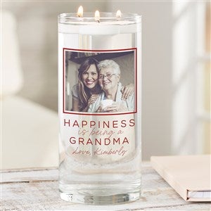 Happiness is Being a Grandparent Personalized Cylinder Glass Photo Vase - 35810