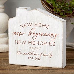 New Home, New Memories Personalized House Shelf Block - 35820