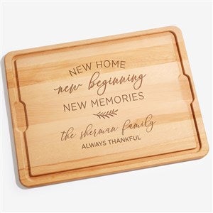 New Home, New Memories Personalized Oversized Hardwood Cutting Board - 18x24 - 35824-XXL