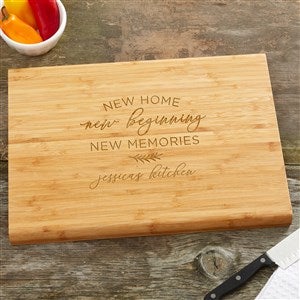 New Home, New Memories Personalized Bamboo Cutting Board- 10x14 - 35825