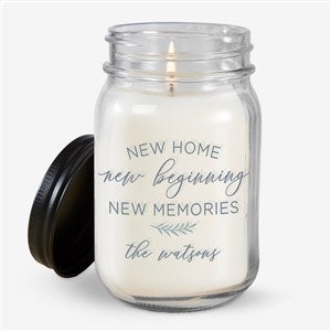 New Home, New Memories Personalized Farmhouse Candle Jar - 35826
