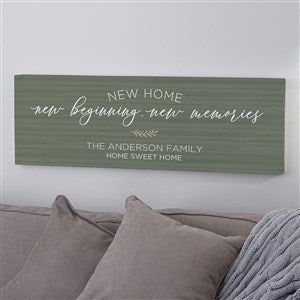 New Home, New Memories Personalized Canvas Print - 8x24 - 35831-8x24