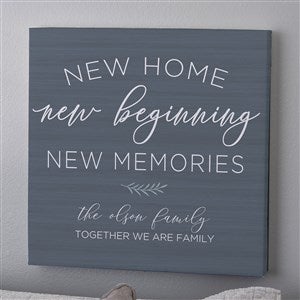 New Home, New Memories Personalized Canvas Print - 12x12 - 35832-12x12