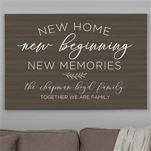 New Home, New Memories Personalized Canvas Print - 28x42 - 35832-28x42