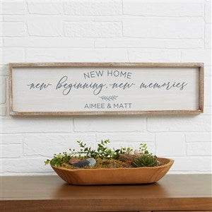 New Home, New Memories Whitewashed Barnwood Frame Wall Art- 30 x 8 - 35833W-30x8