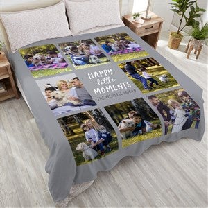 Happy Little Moments Personalized 90x90 Plush Queen Fleece Photo Blanket - 35844-QU