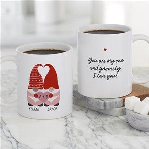 Valentines day gnomes group family picture in heart white gift mug