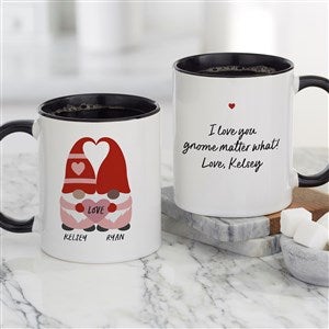 Gnome Personalized Valentines Day Coffee Mug 11 oz.- Black - 35856-B